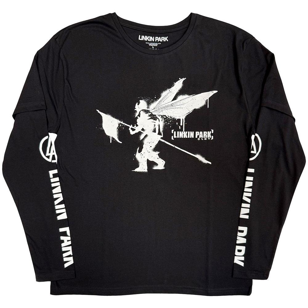 Black - Front - Linkin Park Unisex Adult Street Soldier Layered Long-Sleeved T-Shirt
