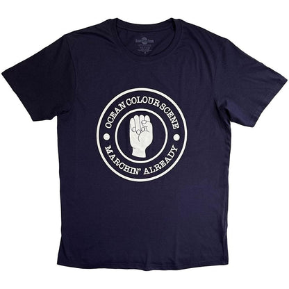 Navy Blue - Front - Ocean Colour Scene Unisex Adult Marchin´ Fist T-Shirt