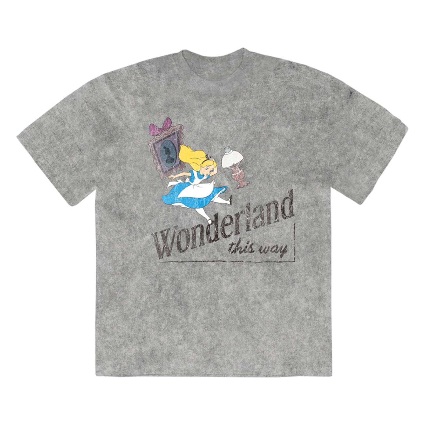 Grey - Front - Alice In Wonderland Unisex Adult Wonderland This Way T-Shirt