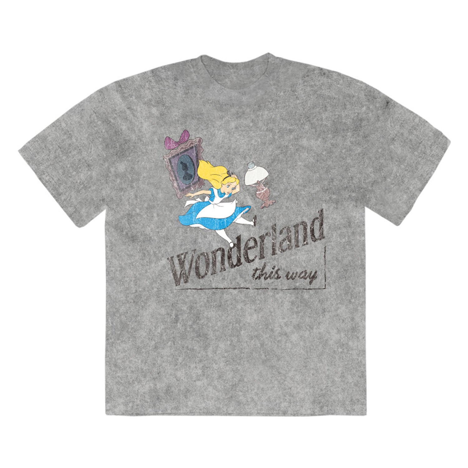Grey - Front - Alice In Wonderland Unisex Adult Wonderland This Way T-Shirt