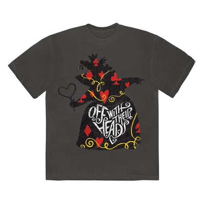 Charcoal Grey - Front - Alice In Wonderland Unisex Adult Off With Their Heads T-Shirt