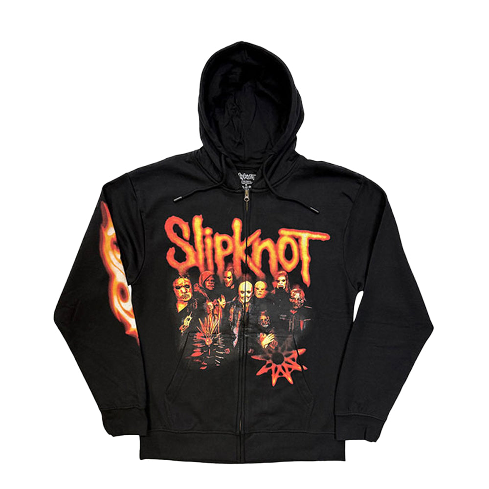 Black - Front - Slipknot Unisex Adult Full Zip Hoodie
