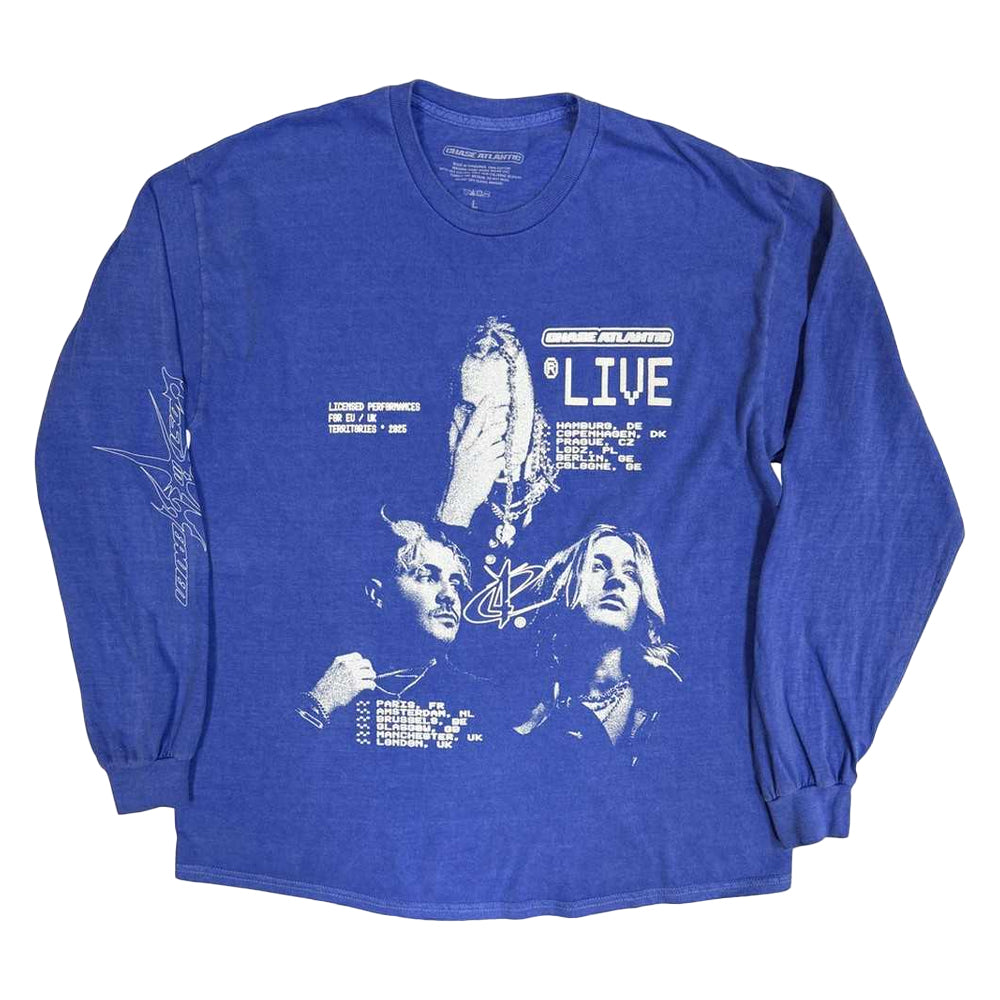 Medium Blue - Front - Chase Atlantic Unisex Adult Live European Tour ´25 Long-Sleeved T-Shirt