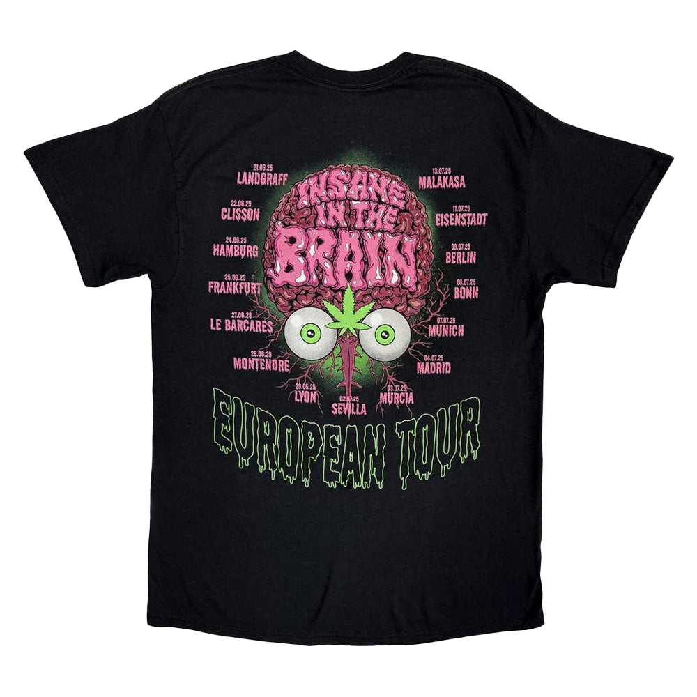 Black - Back - Cypress Hill Unisex Adult Insane In The Brain EU Tour ´25 T-Shirt