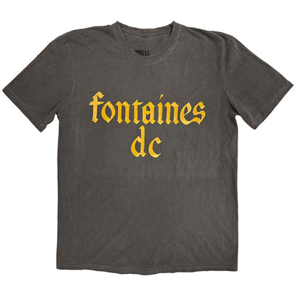 Charcoal Grey - Front - Fontaines DC Unisex Adult Gothic Stone Wash T-Shirt