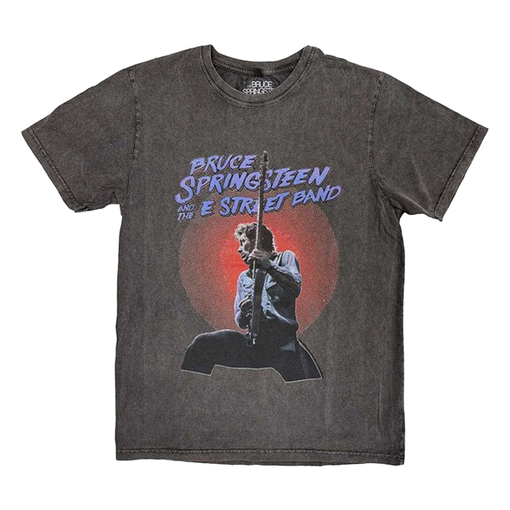 Charcoal Grey - Front - Bruce Springsteen Unisex Adult Live Photo T-Shirt