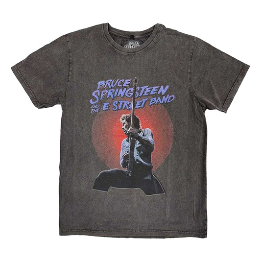 Charcoal Grey - Front - Bruce Springsteen Unisex Adult Live Photo T-Shirt