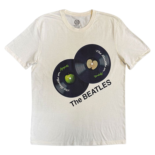 Natural - Front - The Beatles Unisex Adult Beatles On Apple Back Print T-Shirt