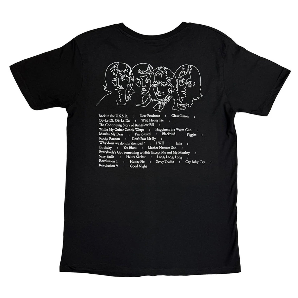 Black - Back - The Beatles Unisex Adult On Apple Back Print T-Shirt