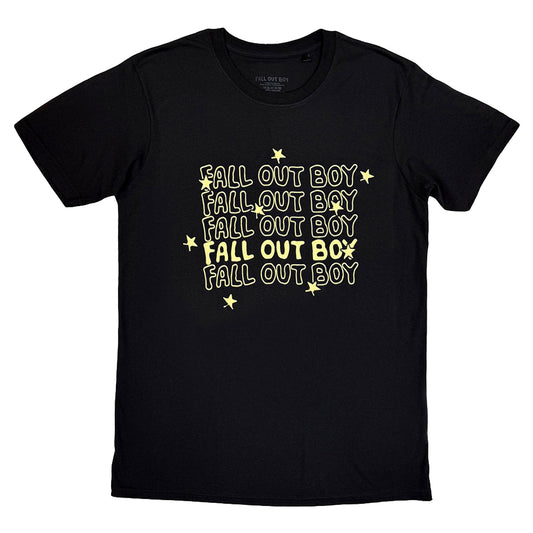 Black - Front - Fall Out Boy Unisex Adult Repeat Logo T-Shirt