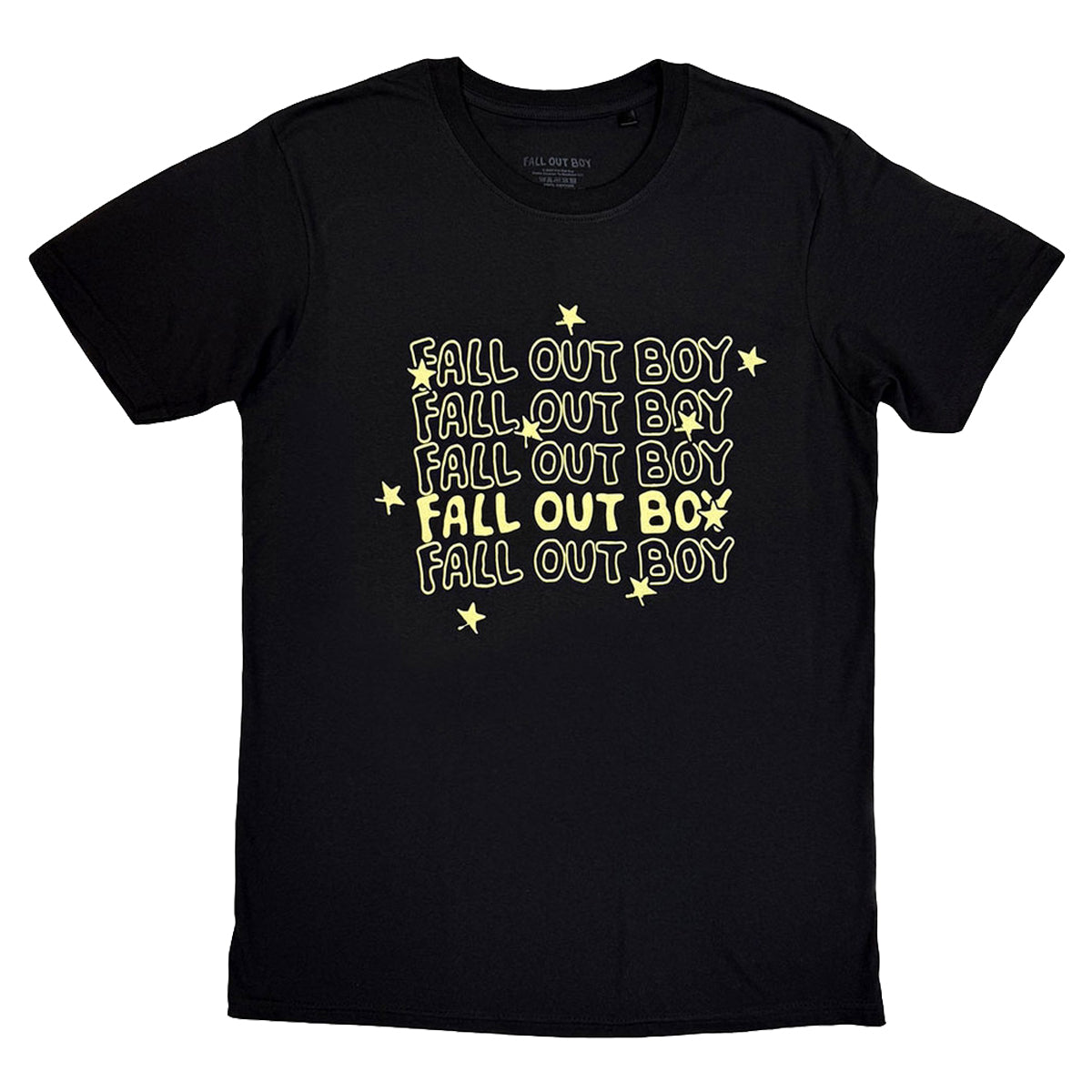 Black - Front - Fall Out Boy Unisex Adult Repeat Logo T-Shirt