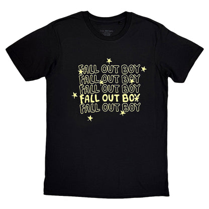 Black - Front - Fall Out Boy Unisex Adult Repeat Logo T-Shirt