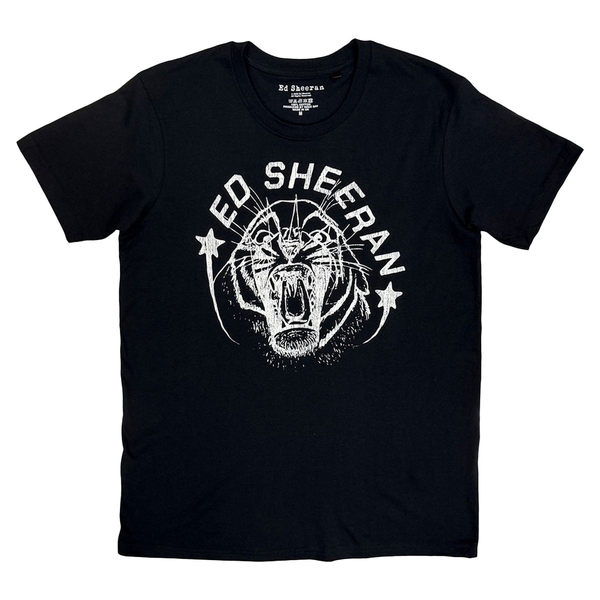 Black - Front - Ed Sheeran Unisex Adult Tiger T-Shirt