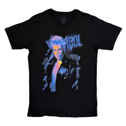 Black - Front - Billy Idol Unisex Adult Profile T-Shirt
