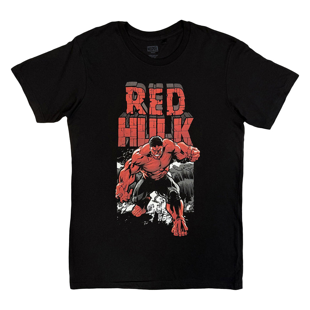 Black - Front - Marvel Comics Unisex Adult Red Hulk T-Shirt