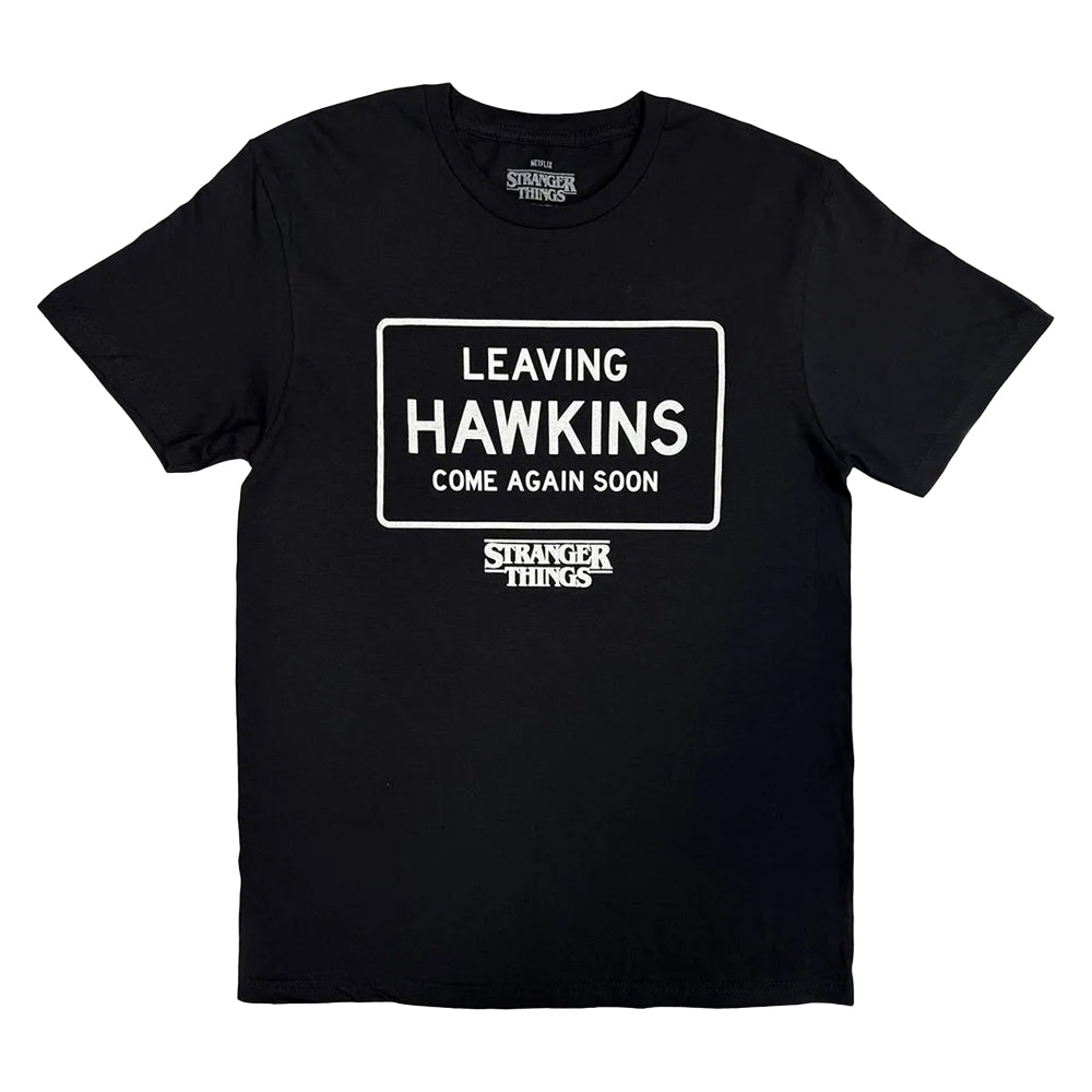 Black - Front - Stranger Things Unisex Adult Leaving Hawkins T-Shirt