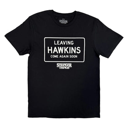 Black - Front - Stranger Things Unisex Adult Leaving Hawkins T-Shirt