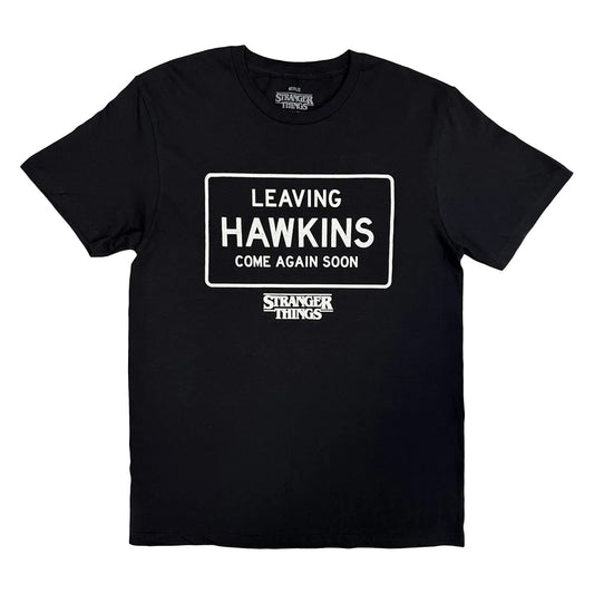 Black - Front - Stranger Things Unisex Adult Leaving Hawkins T-Shirt