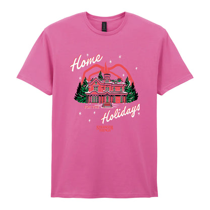 Pink - Front - Stranger Things Unisex Adult Home Holidays T-Shirt