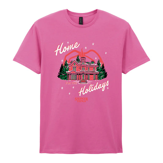 Pink - Front - Stranger Things Unisex Adult Home Holidays T-Shirt