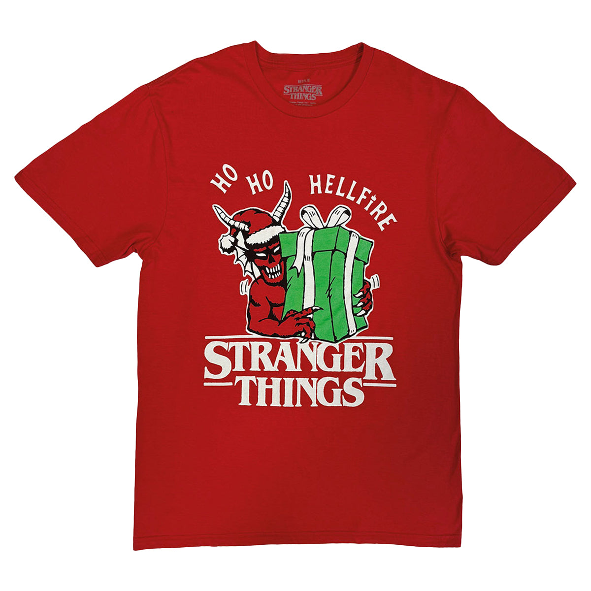 Red - Front - Stranger Things Unisex Adult Ho Ho Hellfire T-Shirt
