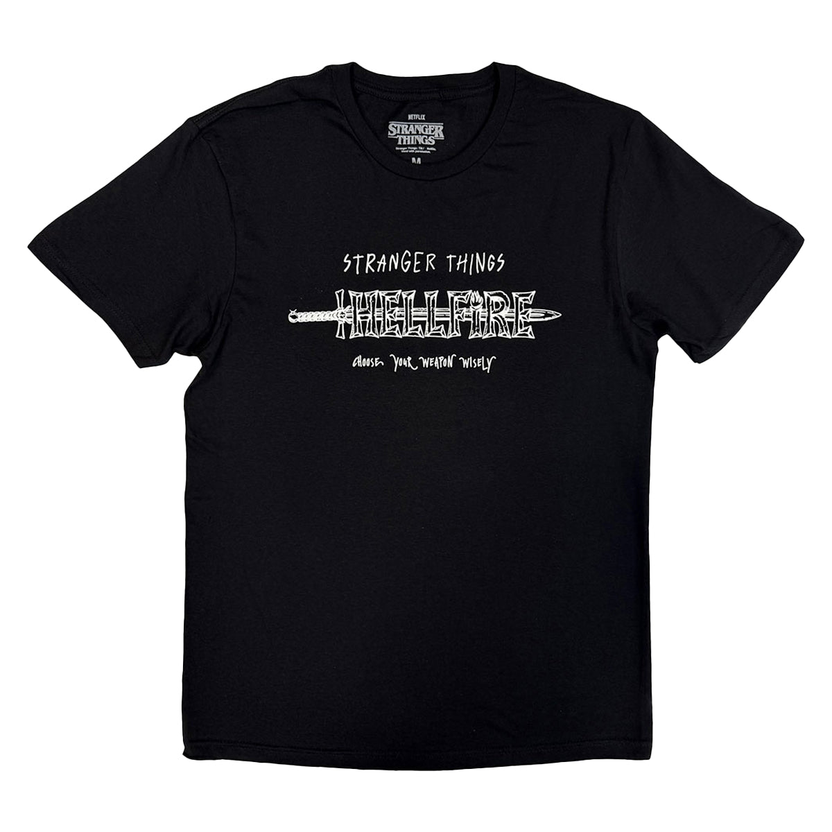 Black - Front - Stranger Things Unisex Adult Hellfire T-Shirt