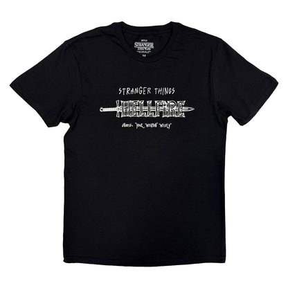 Black - Front - Stranger Things Unisex Adult Hellfire T-Shirt