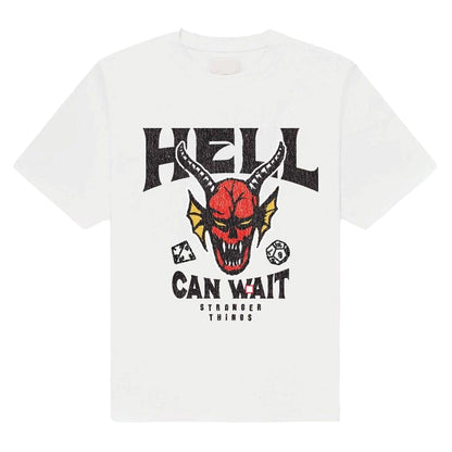 White - Front - Stranger Things Unisex Adult Hell Can Wait T-Shirt