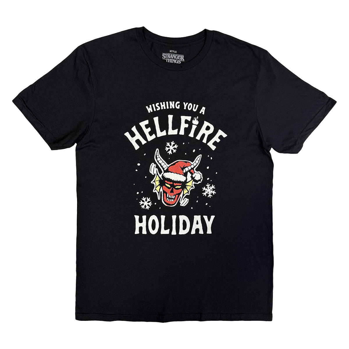 Black - Front - Stranger Things Unisex Adult Wishing You A Hell Fire T-Shirt
