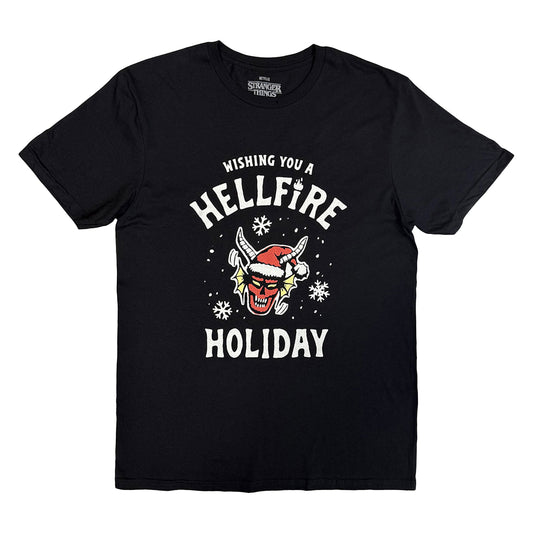 Black - Front - Stranger Things Unisex Adult Wishing You A Hell Fire T-Shirt