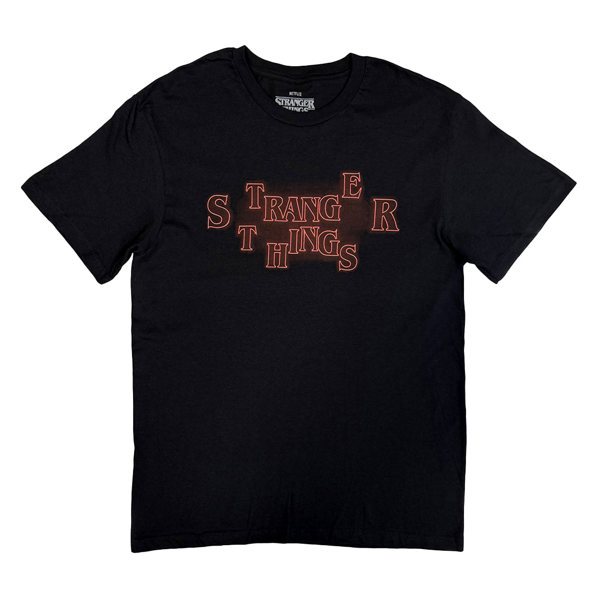 Black - Front - Stranger Things Unisex Adult Neon Logo T-Shirt