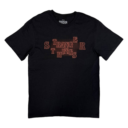 Black - Front - Stranger Things Unisex Adult Neon Logo T-Shirt