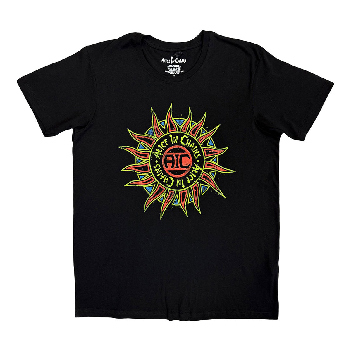 Black - Front - Alice In Chains Unisex Adult Sun Logo T-Shirt