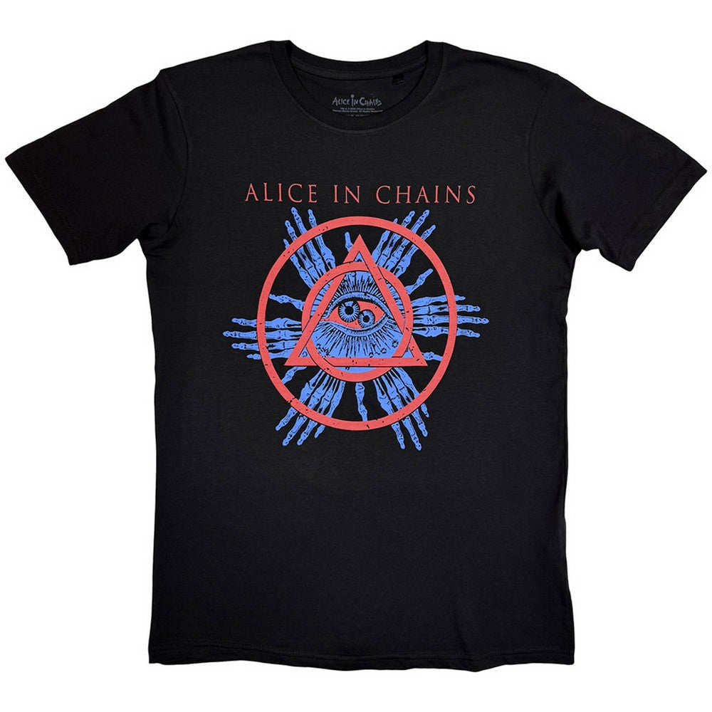Black - Front - Alice In Chains Unisex Adult Circle Triangle T-Shirt