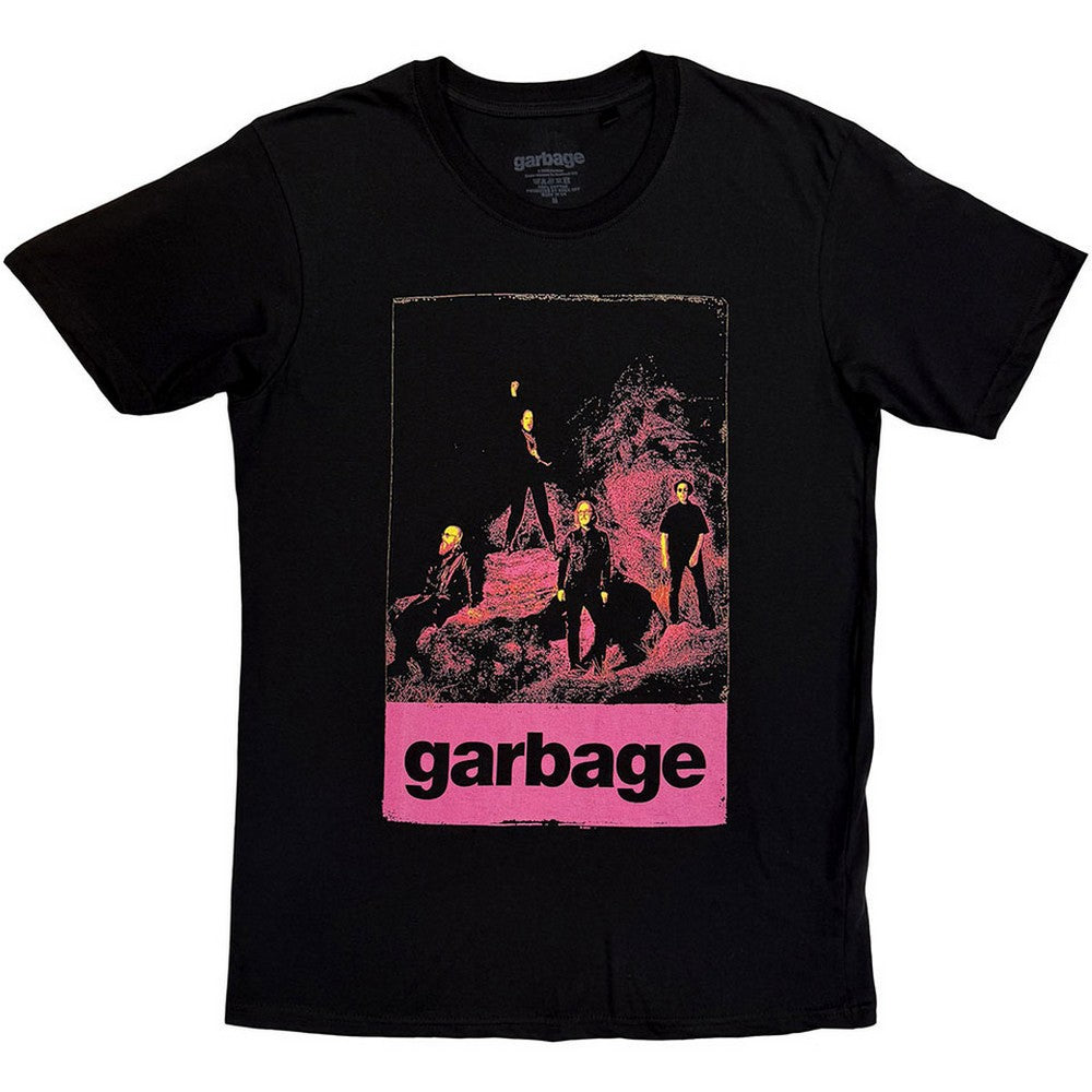 Black - Front - Garbage Unisex Adult Neon Band T-Shirt