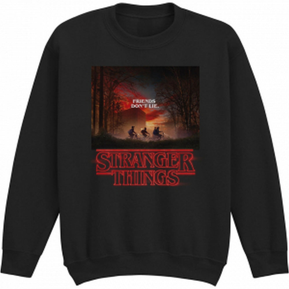 Black - Front - Stranger Things Unisex Adult Friends Don´t Lie Sweatshirt