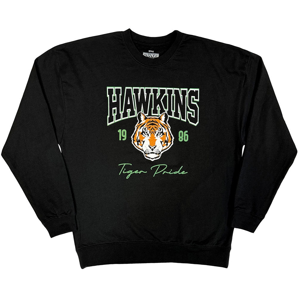 Black - Front - Stranger Things Unisex Adult High School Hawkins Sweatshirt