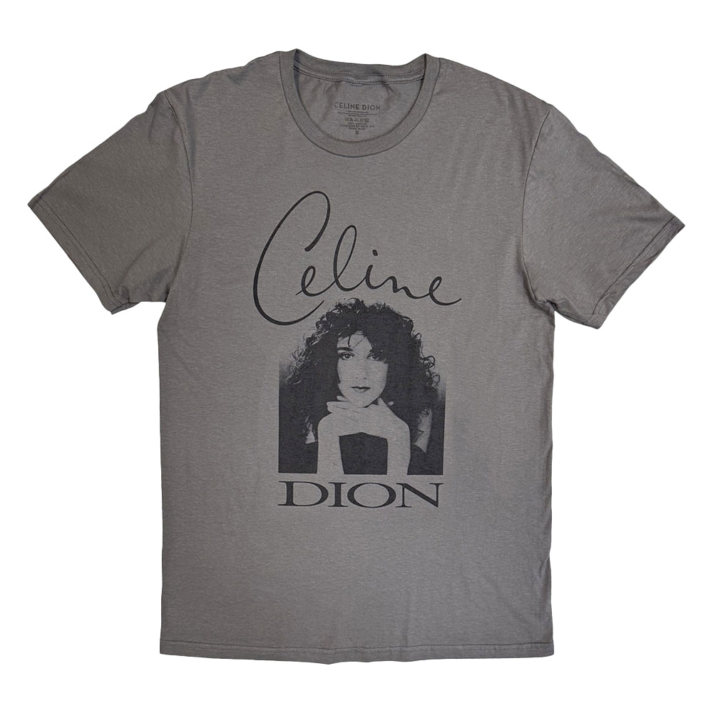 Grey - Front - Celine Dion Unisex Adult Photograph T-Shirt