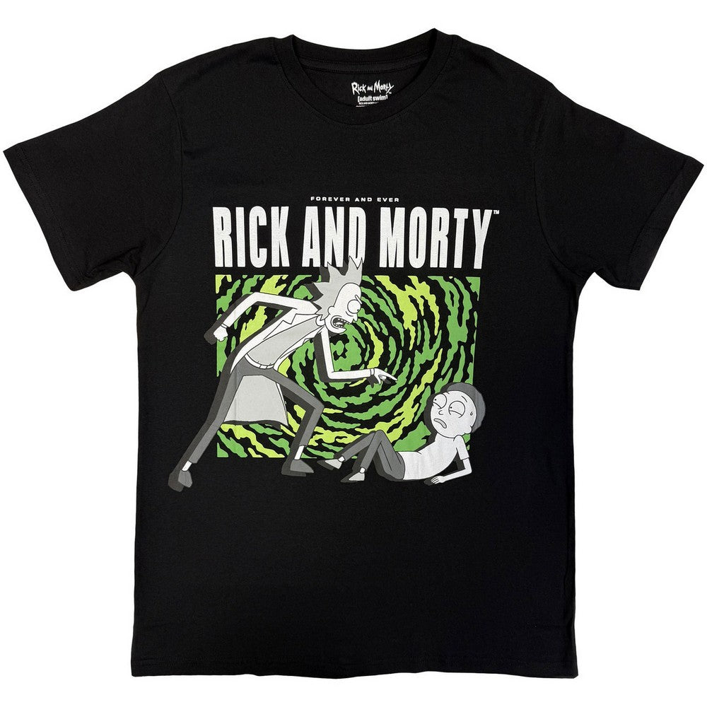 Black - Front - Rick And Morty Unisex Adult Vortex T-Shirt