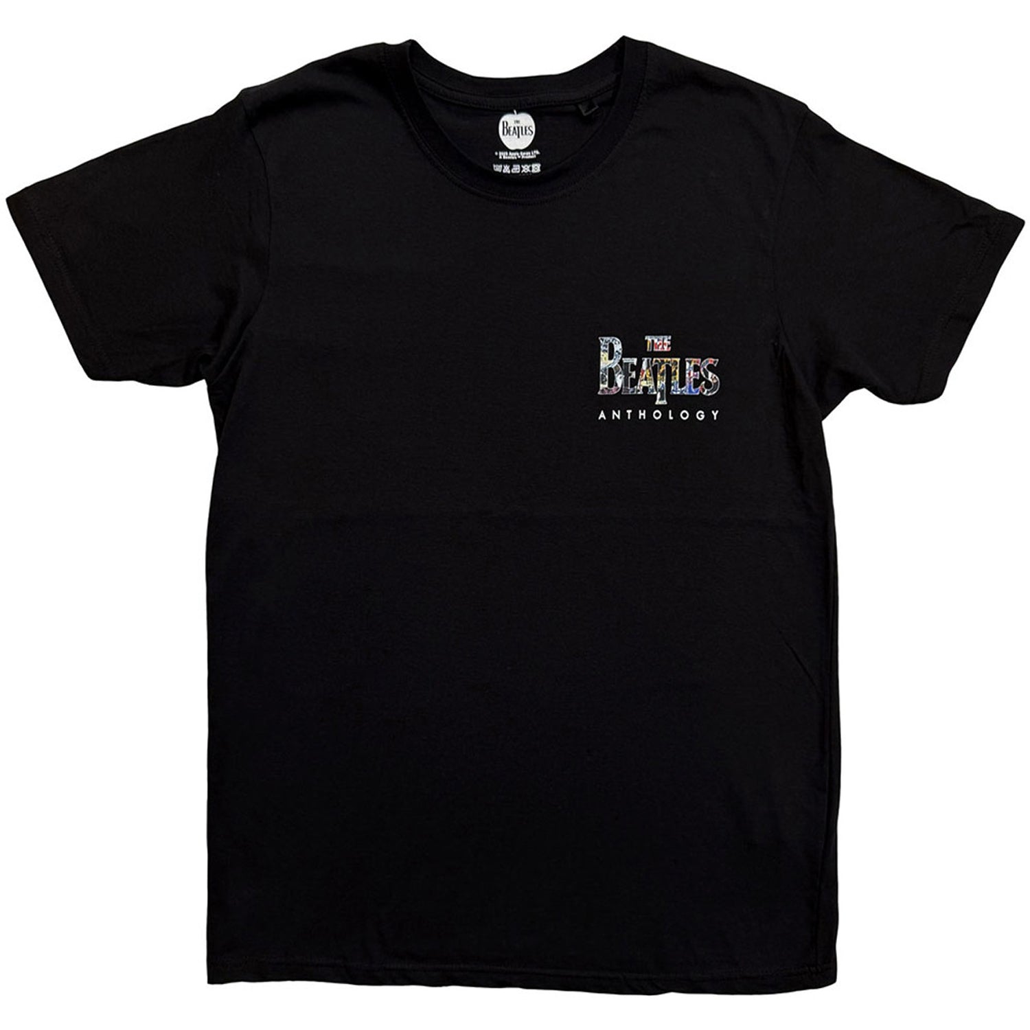 Black - Front - The Beatles Unisex Adult Collage Logo T-Shirt
