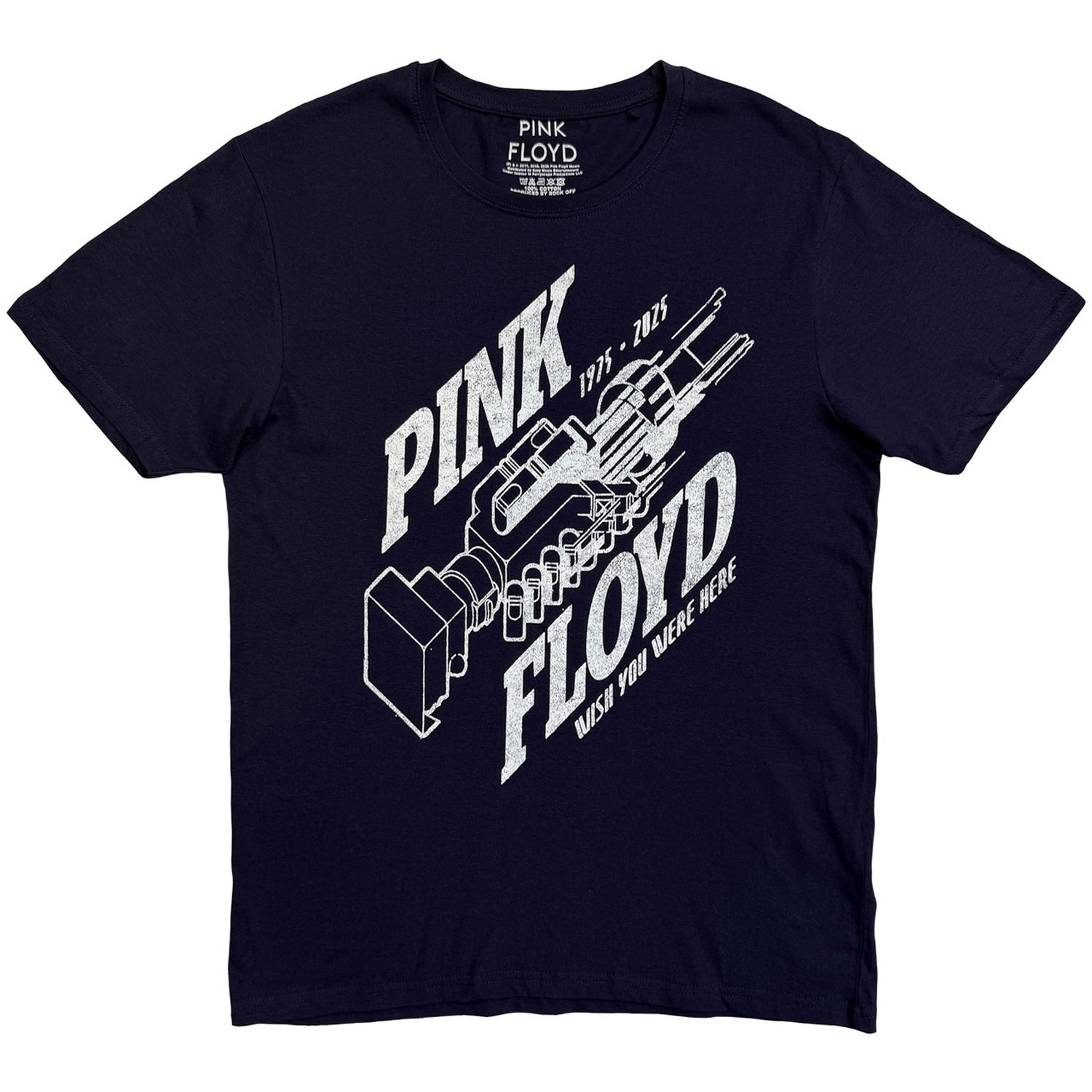 Navy Blue - Front - Pink Floyd Unisex Adult Robot Hands T-Shirt
