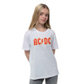White - Side - AC-DC Childrens-Kids Logo T-Shirt