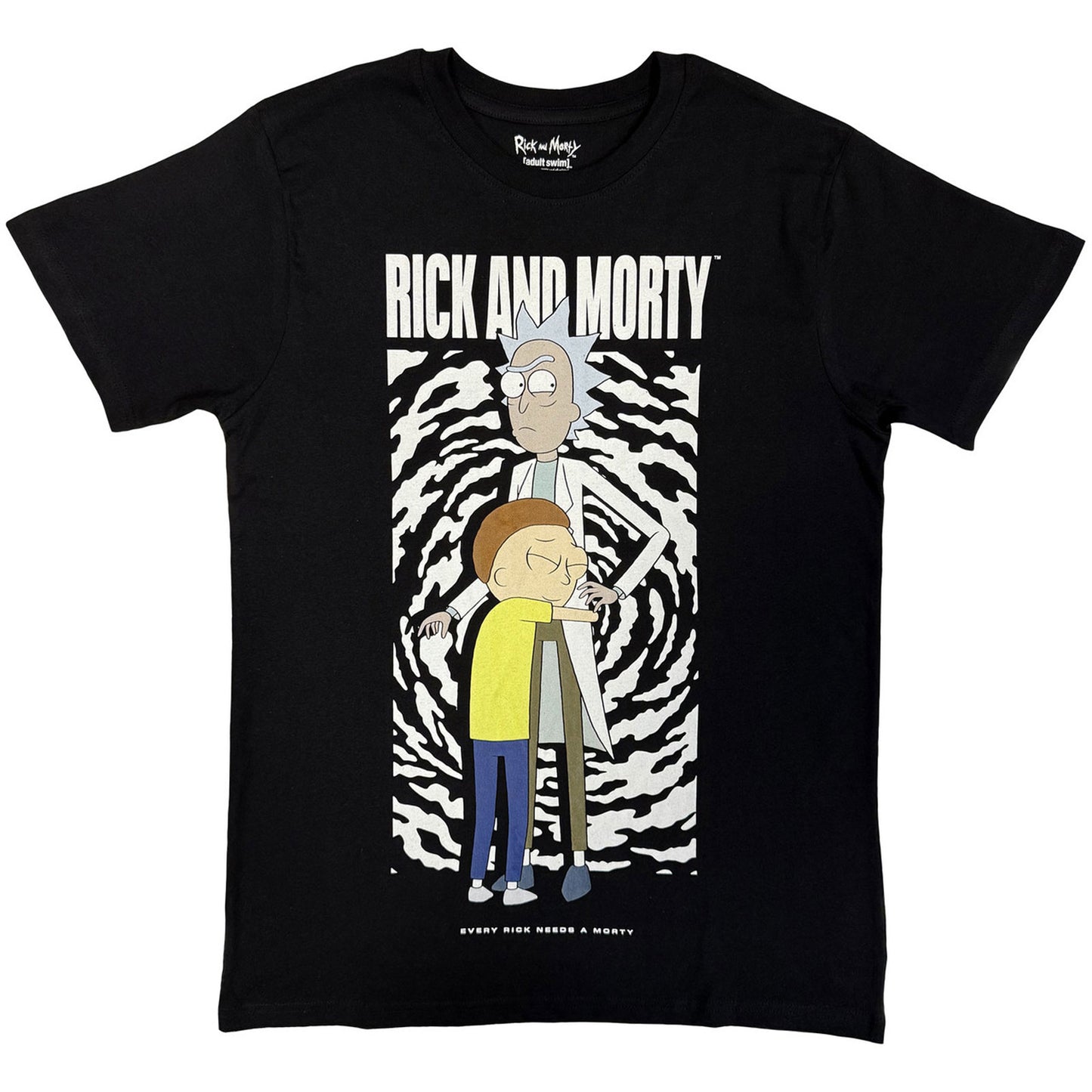 Black - Front - Rick And Morty Unisex Adult Hug T-Shirt