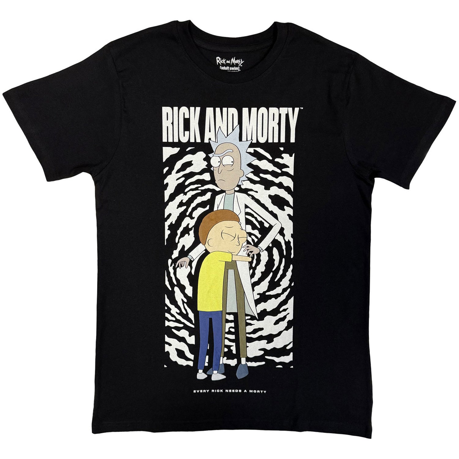 Black - Front - Rick And Morty Unisex Adult Hug T-Shirt