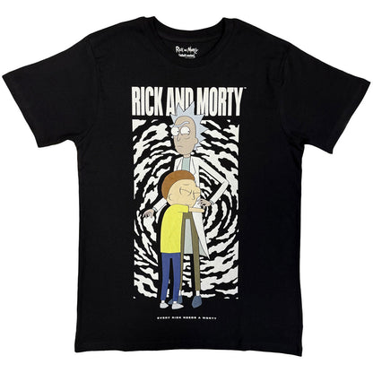 Black - Front - Rick And Morty Unisex Adult Hug T-Shirt