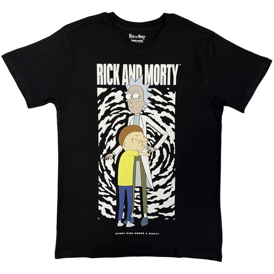 Black - Front - Rick And Morty Unisex Adult Hug T-Shirt