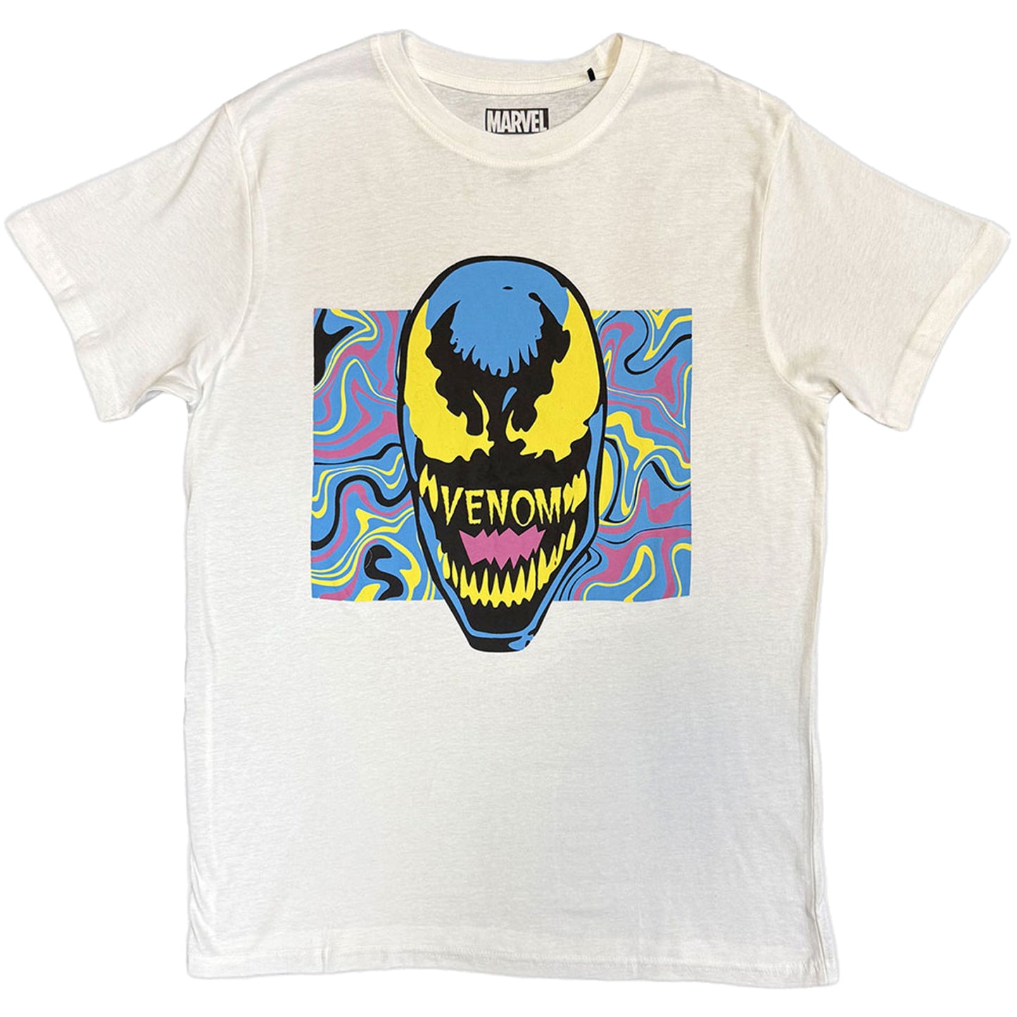 White - Front - Marvel Comics Unisex Adult Psych Head Venom T-Shirt