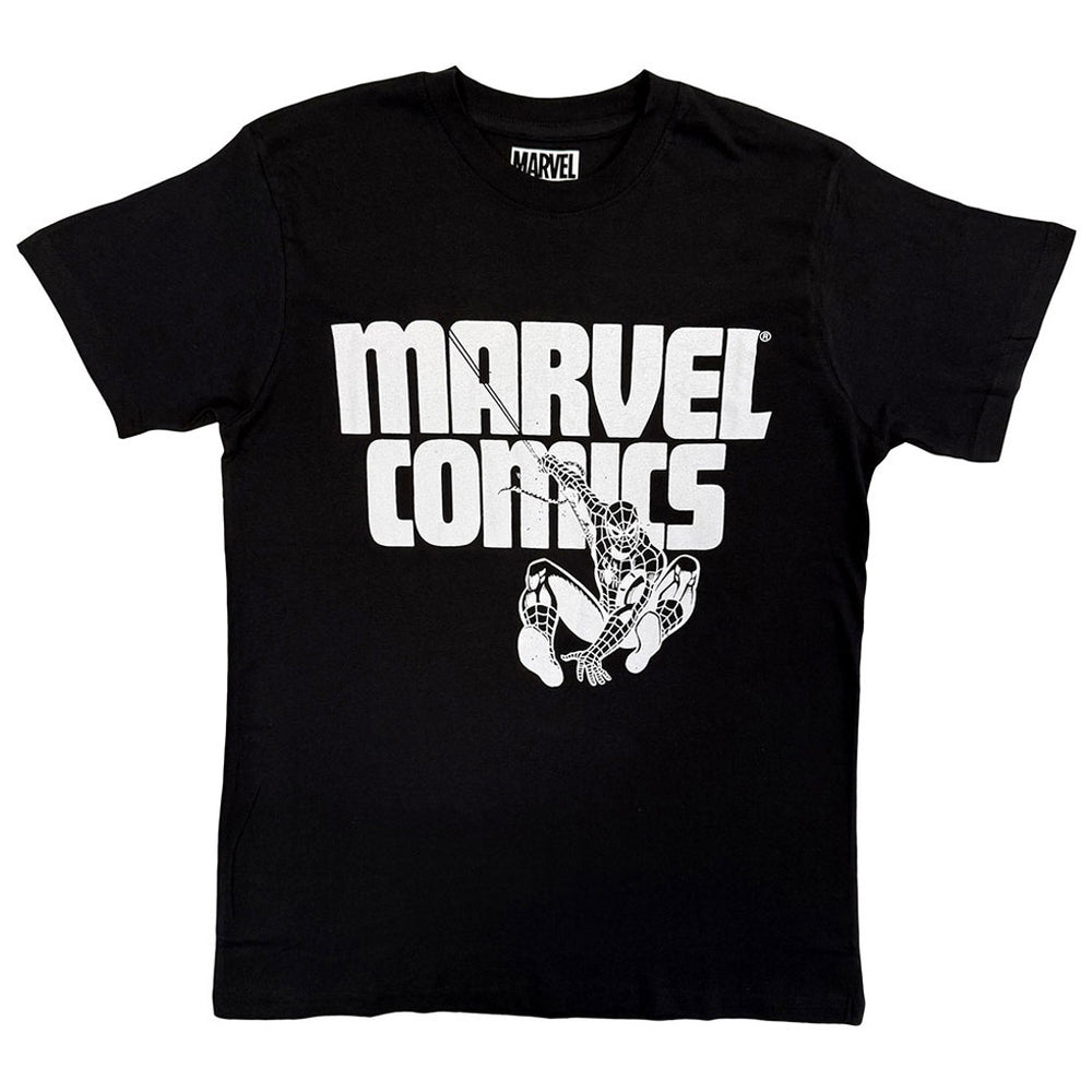 Black - Front - Marvel Comics Unisex Adult Spider-Man T-Shirt