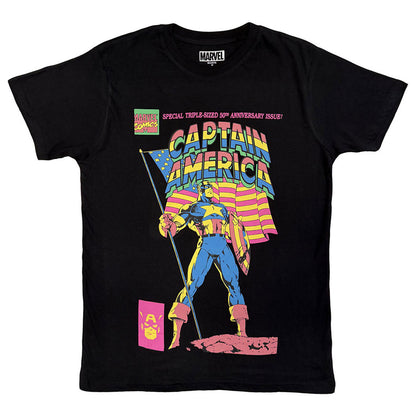 Black - Front - Marvel Comics Unisex Adult Captain America 50th Anniversary T-Shirt