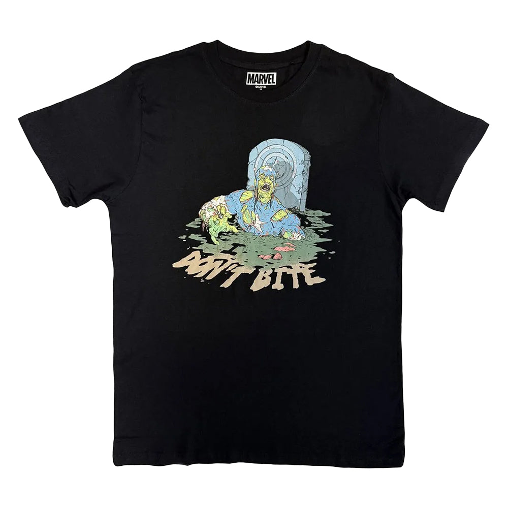 Black - Front - Marvel Comics Unisex Adult Captain America Zombie T-Shirt
